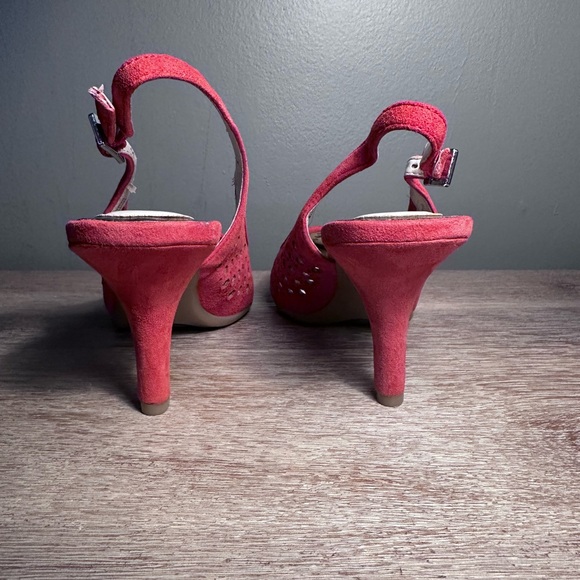 Calvin Klein Slingback Damaris Pumps Size 7 Coral Orange Red Slingback Heels - Picture 5 of 13